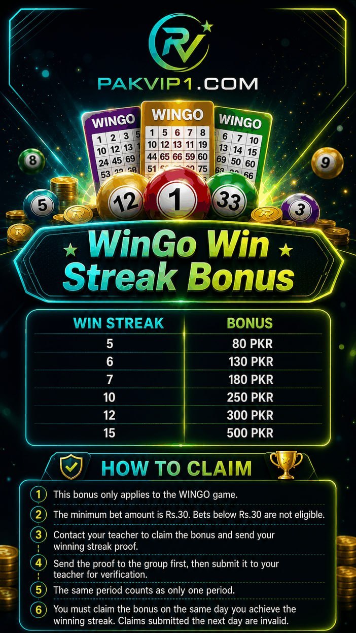 PAKVIP Wingo Bonus Promotion